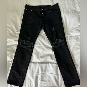 Represent black ripped men’s distressed jeans